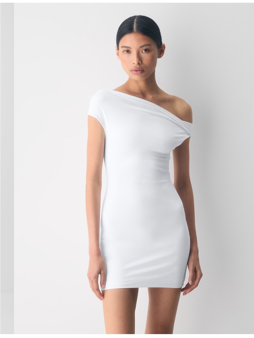 Aritzia One-Shoulder White Bodycon Dress
